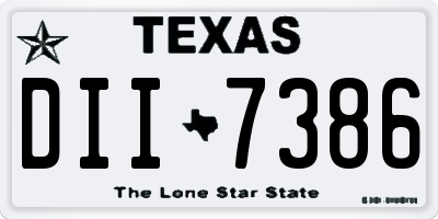 TX license plate DII7386