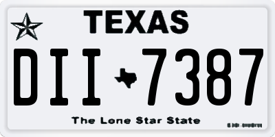 TX license plate DII7387