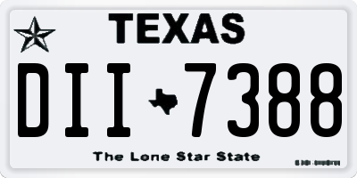 TX license plate DII7388