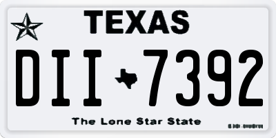 TX license plate DII7392