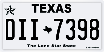 TX license plate DII7398