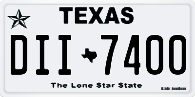 TX license plate DII7400