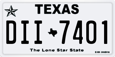 TX license plate DII7401