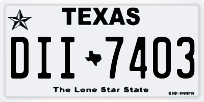 TX license plate DII7403
