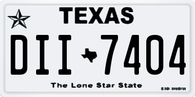 TX license plate DII7404