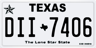 TX license plate DII7406