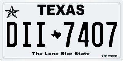 TX license plate DII7407