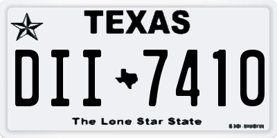 TX license plate DII7410