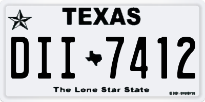 TX license plate DII7412