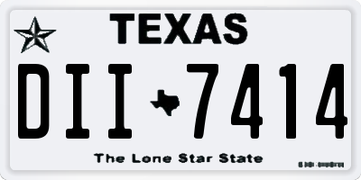 TX license plate DII7414