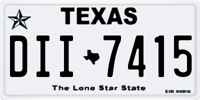 TX license plate DII7415
