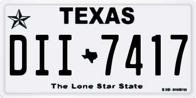 TX license plate DII7417