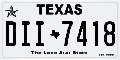 TX license plate DII7418