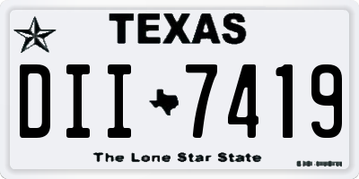 TX license plate DII7419
