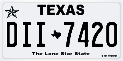 TX license plate DII7420