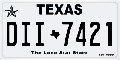 TX license plate DII7421