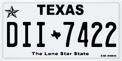 TX license plate DII7422
