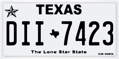 TX license plate DII7423