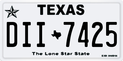TX license plate DII7425