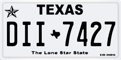 TX license plate DII7427