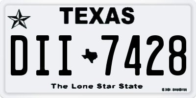 TX license plate DII7428