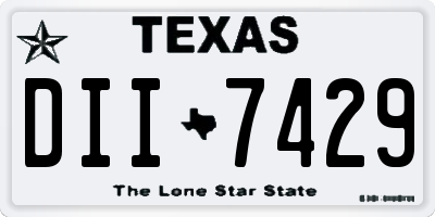 TX license plate DII7429