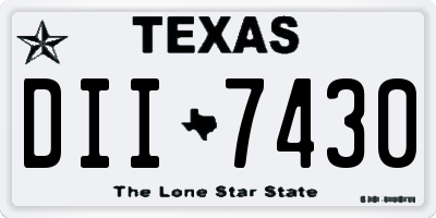 TX license plate DII7430