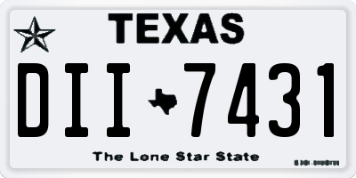 TX license plate DII7431