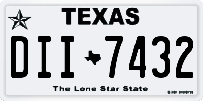 TX license plate DII7432