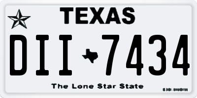TX license plate DII7434
