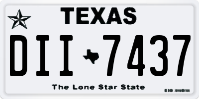 TX license plate DII7437