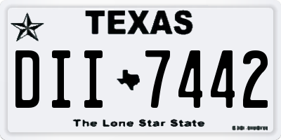 TX license plate DII7442