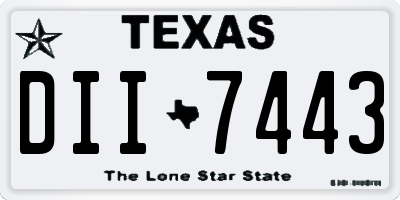 TX license plate DII7443