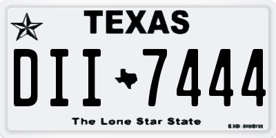 TX license plate DII7444