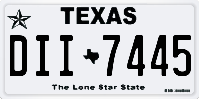 TX license plate DII7445