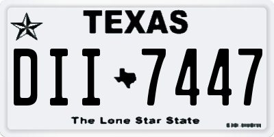 TX license plate DII7447