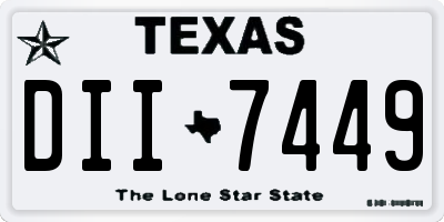 TX license plate DII7449