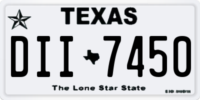 TX license plate DII7450