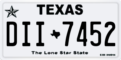 TX license plate DII7452