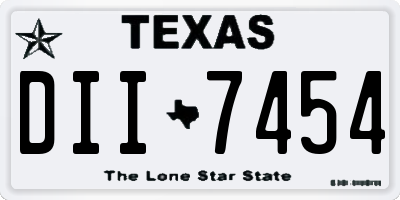 TX license plate DII7454