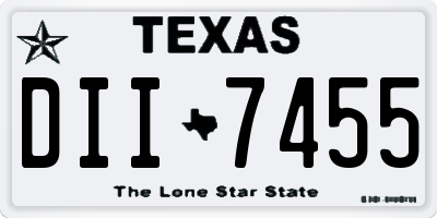 TX license plate DII7455