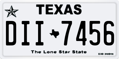 TX license plate DII7456