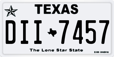 TX license plate DII7457