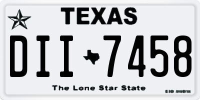 TX license plate DII7458