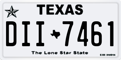 TX license plate DII7461