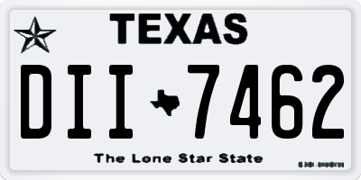 TX license plate DII7462