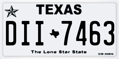TX license plate DII7463
