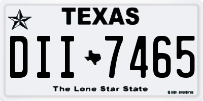 TX license plate DII7465
