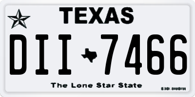 TX license plate DII7466