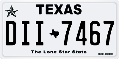 TX license plate DII7467